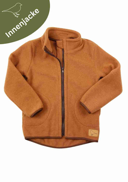 Wollfleecejacke "Heidekraut" aus 100% Merinowolle, zimt