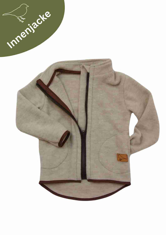 Wollfleecejacke "Heidekraut" aus 100% Merinowolle, perlgrau