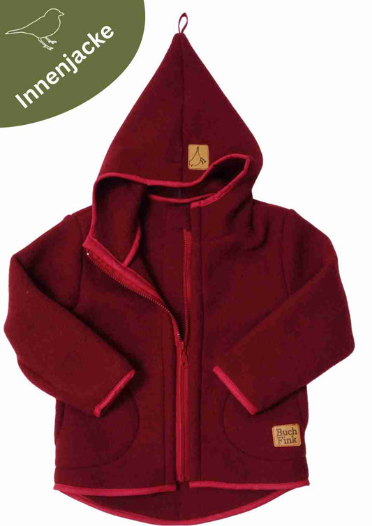 Wollfleecejacke "Heidekraut" aus 100% Merinowolle, rot