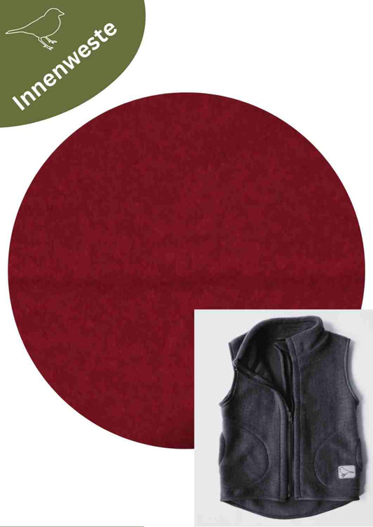 Wollfleeceweste "Springkraut" aus 100% Merinowolle, rot