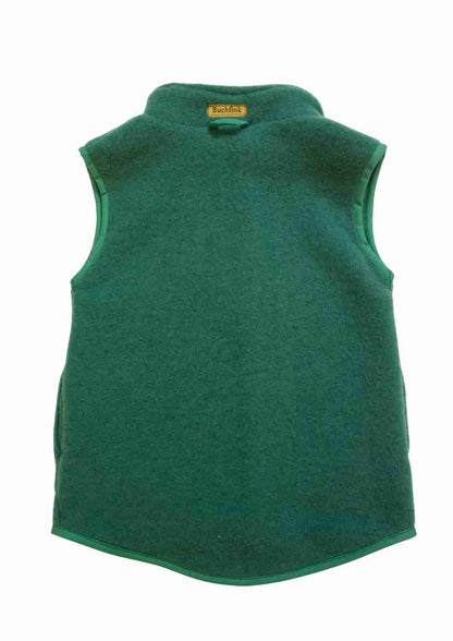 Wollfleeceweste "Springkraut" aus 100% Merinowolle, tannengrün