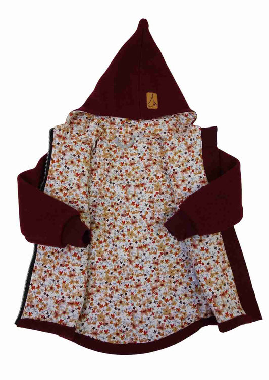 Wollwalk Jacke gefüttert mit Jersey, bordeaux