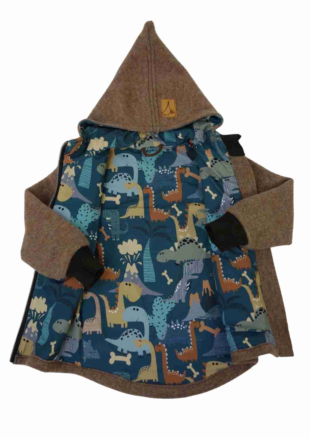 Wollwalk Jacke gefüttert mit Jersey, hellbraun