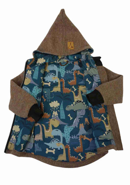 Wollwalk Jacke gefüttert mit Jersey, hellbraun