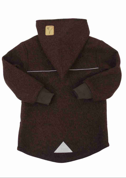 Wollwalk Jacke gefüttert mit Jersey, dunkelbraun