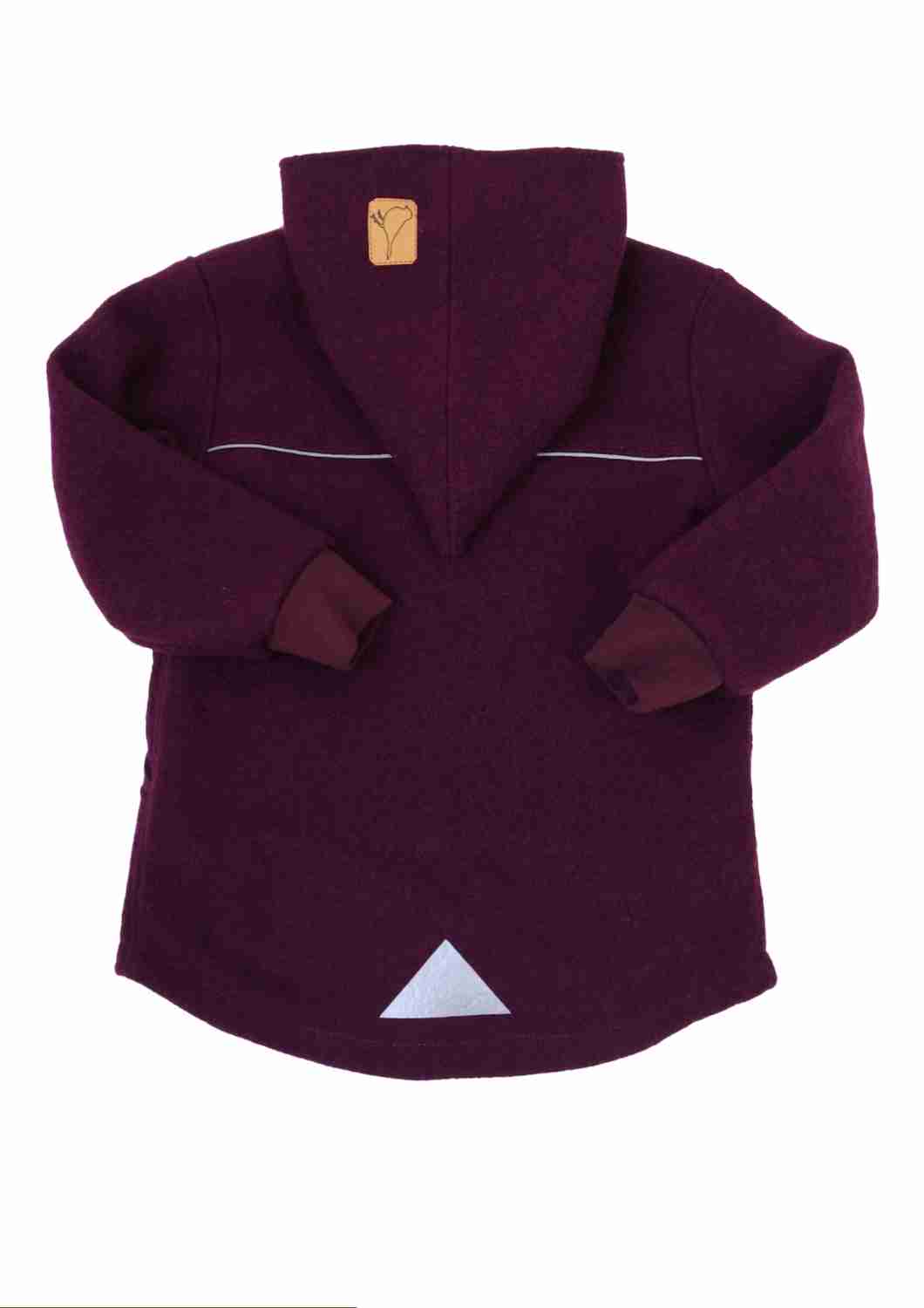 Wollwalk Jacke gefüttert mit Jersey, pflaume