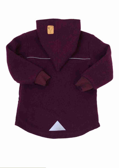 Wollwalk Jacke gefüttert mit Jersey, pflaume