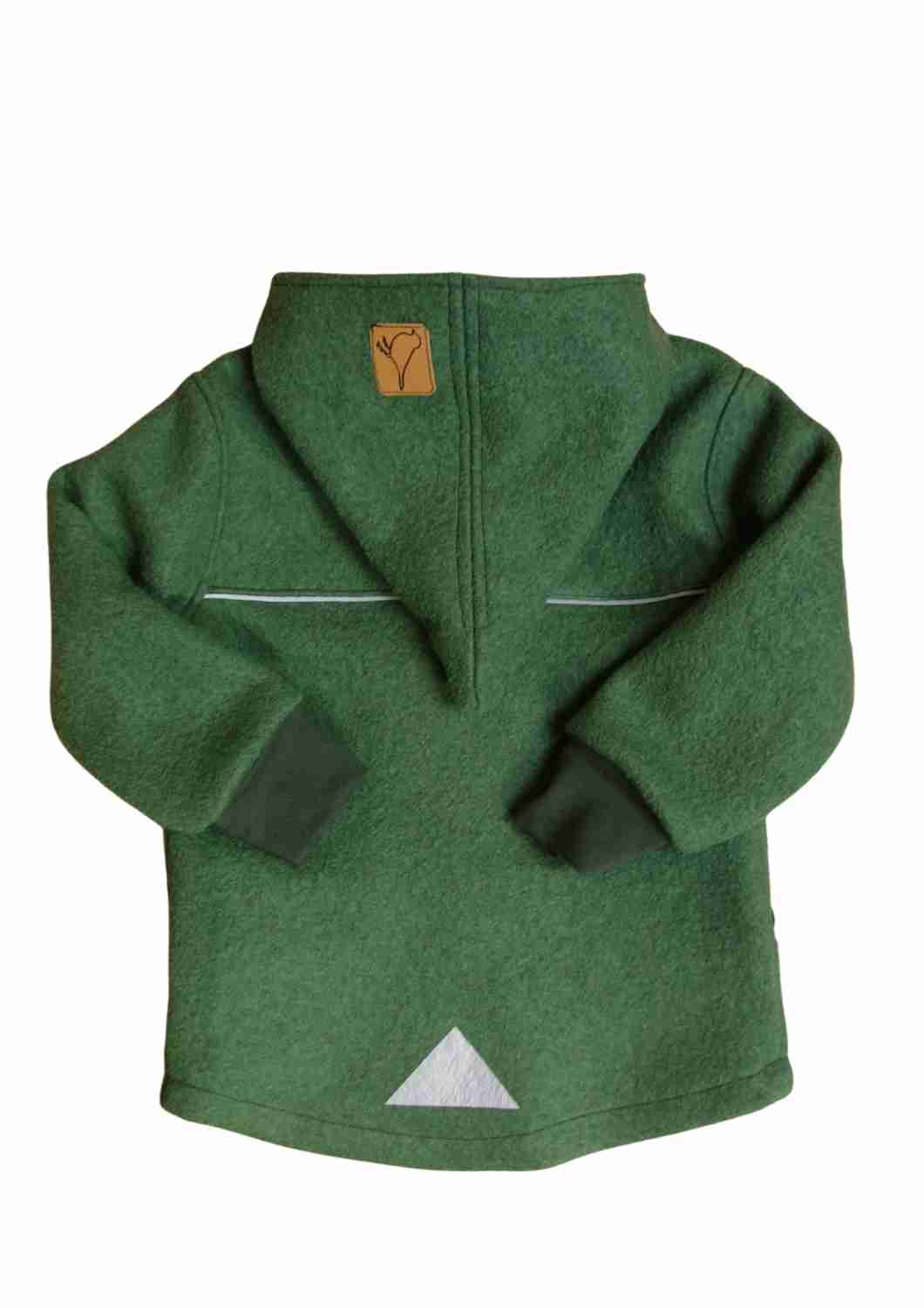 Wollwalk Jacke gefüttert mit Jersey, olivgrün