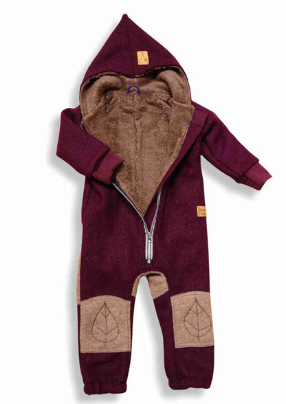 Wollwalk Overall für Babys, mit Reißverschluss und Umschlagbündchen