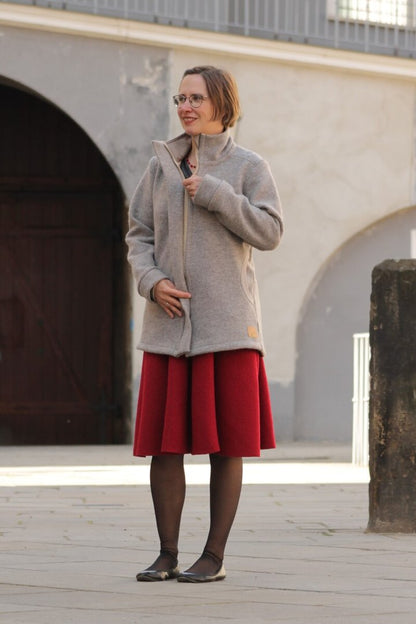 Walkjacke für Damen, "Heidelbeere", mit verdecktem Reißverschluss