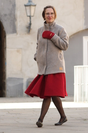 Walkjacke für Damen, "Heidelbeere", mit verdecktem Reißverschluss