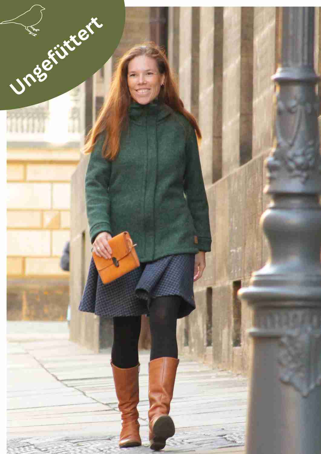 Walkjacke für Damen, "Heidelbeere", mit verdecktem Reißverschluss