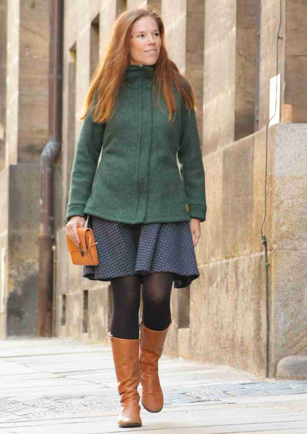 Walkjacke für Damen, "Heidelbeere", mit verdecktem Reißverschluss