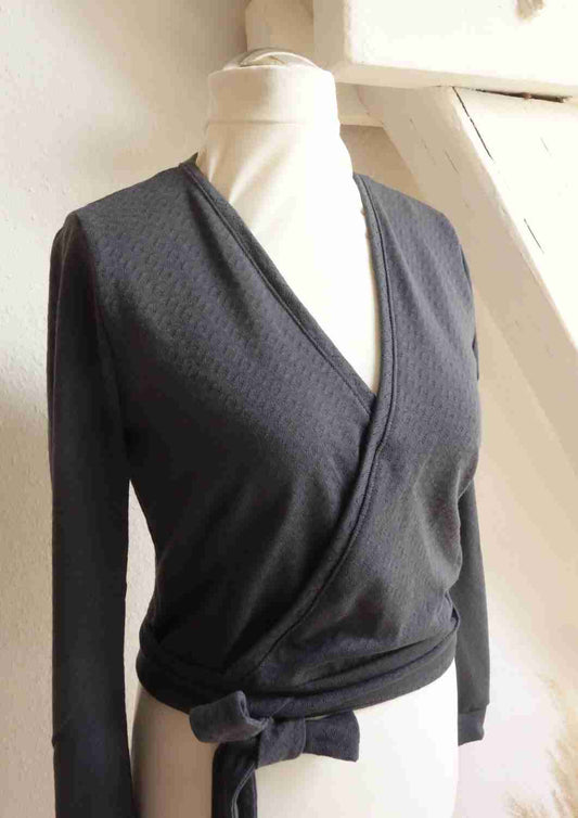 Wickelbluse "Melisse" mit schmalen Ärmeln