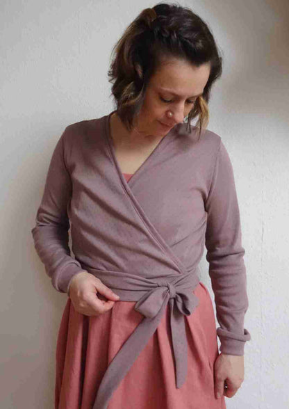 Wickelbluse "Melisse" mit schmalen Ärmeln