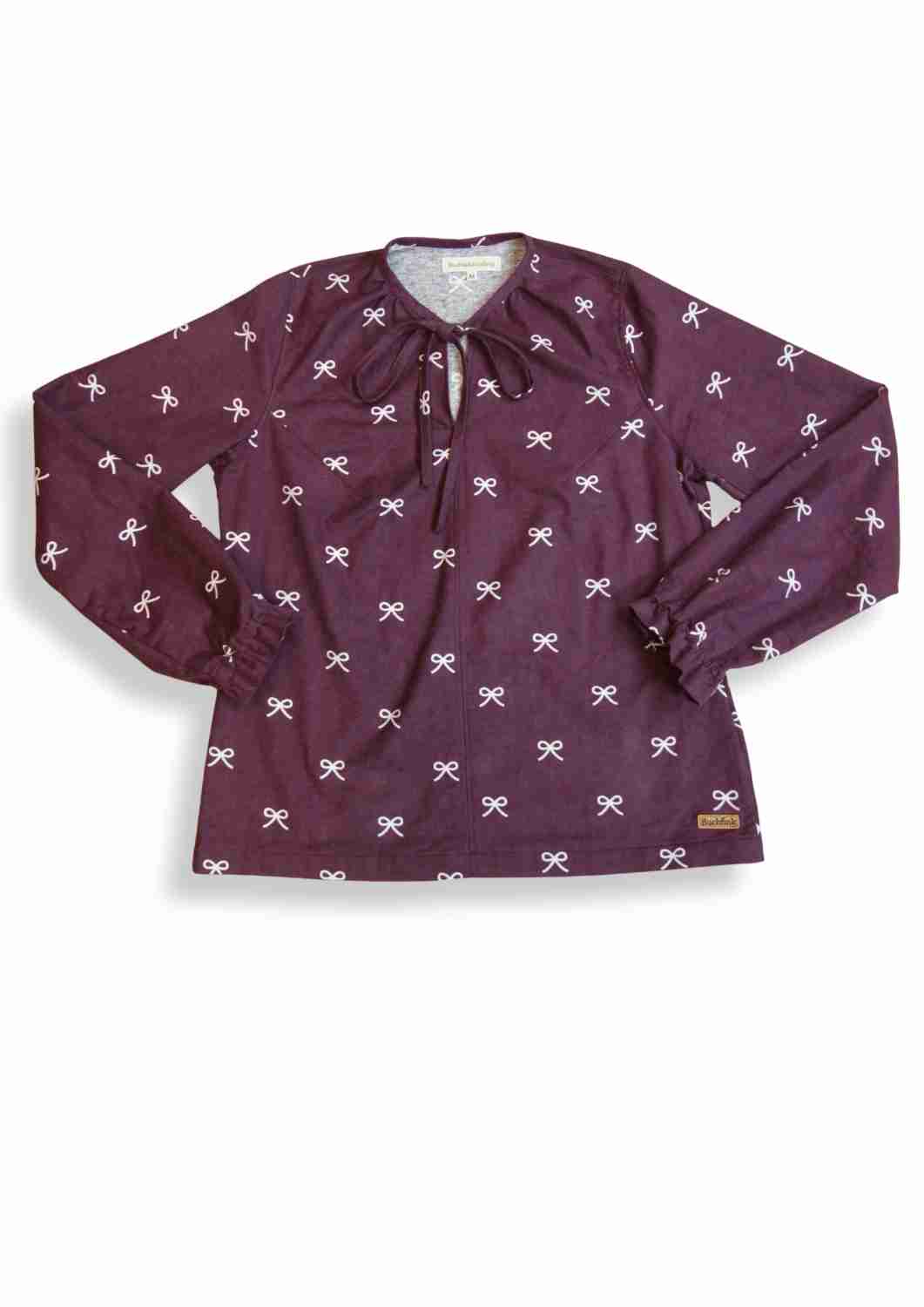 Flanellbluse mit Schleife "Flora", für Damen