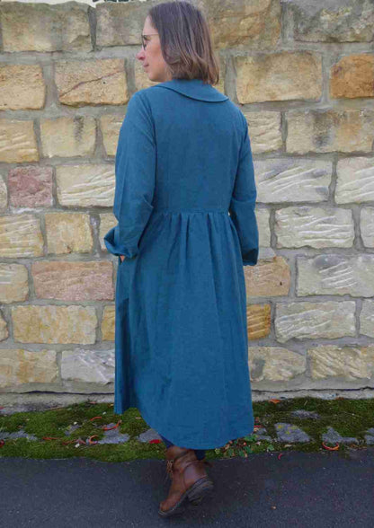 Flanellkleid mit Bubikragen und Knopfleiste "Rose", lange Ärmel