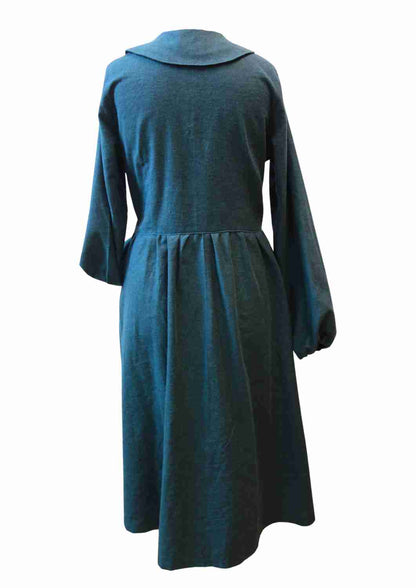 Flanellkleid mit Bubikragen und Knopfleiste "Rose", lange Ärmel