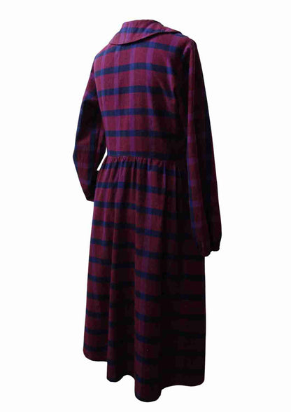 Flanellkleid mit Bubikragen und Knopfleiste "Rose", lange Ärmel