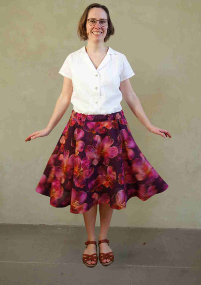 Leinen Rock für Damen "Chrysantheme"