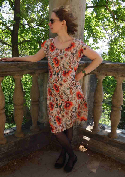 Jerseykleid aus Baumwolle für Damen "Lilie", knielang