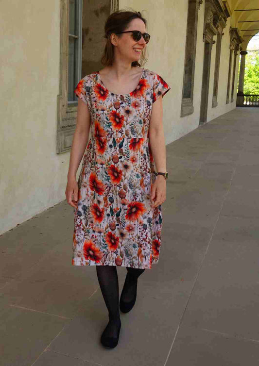 Jerseykleid aus Baumwolle für Damen "Lilie", knielang