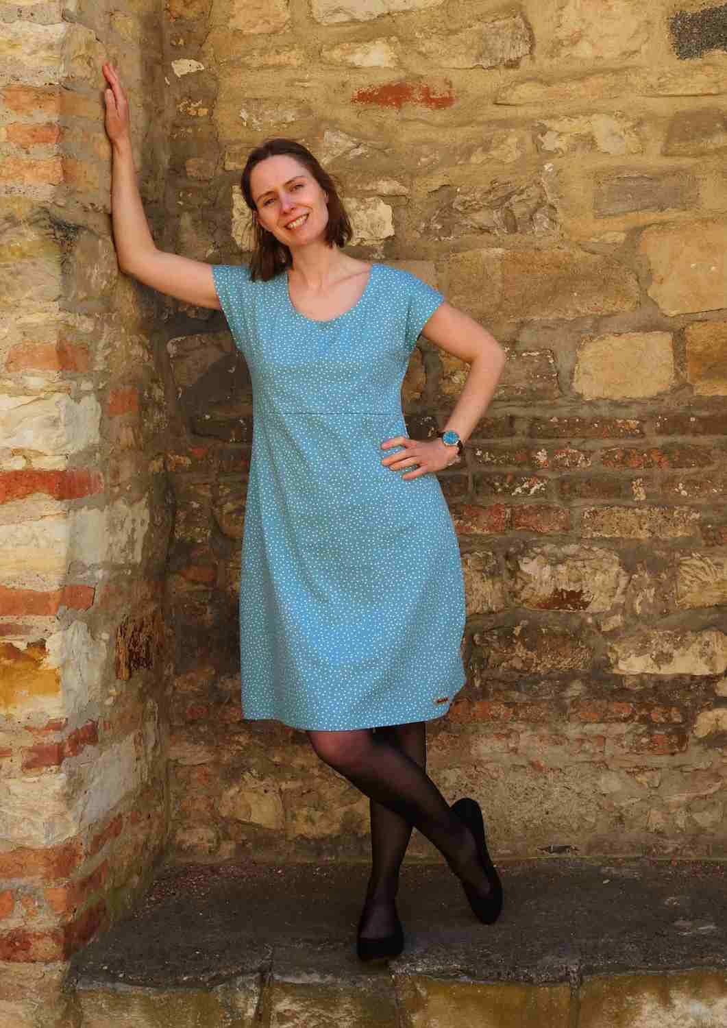 Jerseykleid aus Baumwolle für Damen "Lilie", knielang