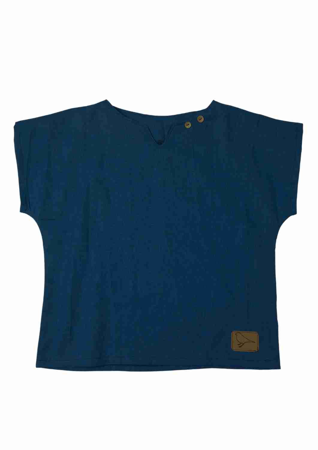 Leinenshirt für Kinder "Thymian", kurzarm