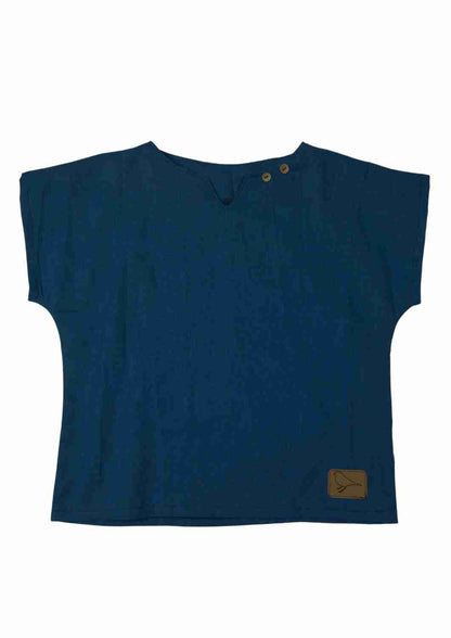 Leinenshirt für Kinder "Thymian", kurzarm