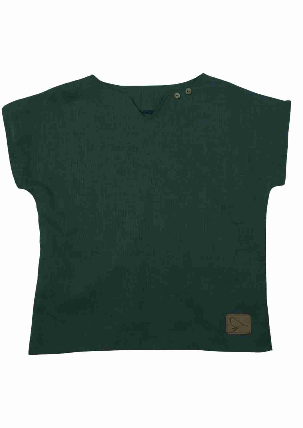 Leinenshirt für Kinder "Thymian", kurzarm