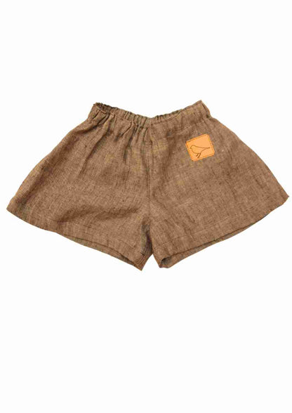 kurze Leinenhose für Mädchen "Sanddorn" aus Leinen