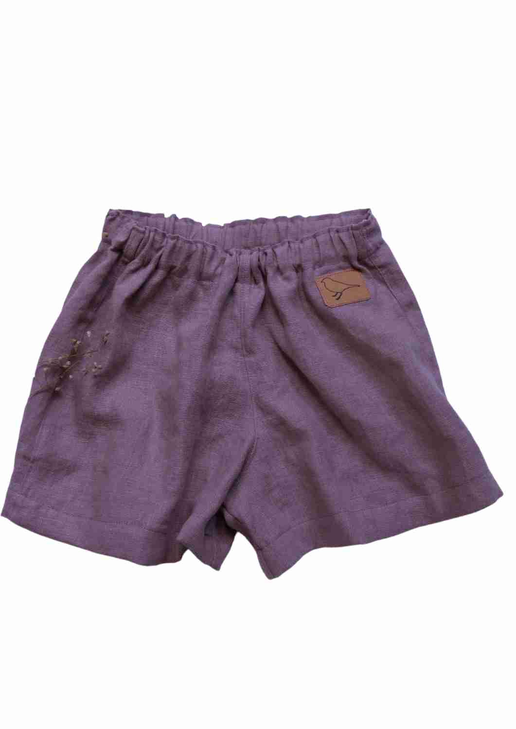 kurze Leinenhose für Mädchen "Sanddorn" aus Leinen