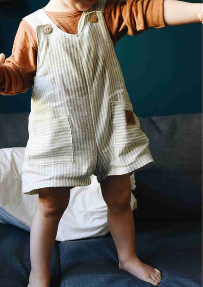 kurze Leinenlatzhose für Kinder "Weide", Salopette