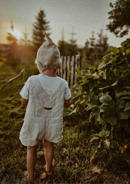 kurze Leinenlatzhose für Kinder "Weide", Salopette