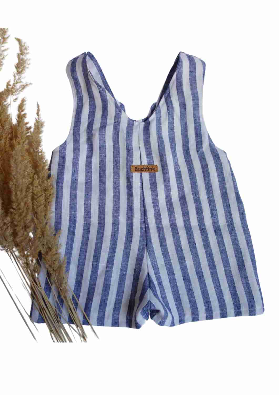 kurze Leinenlatzhose für Kinder "Weide", Salopette