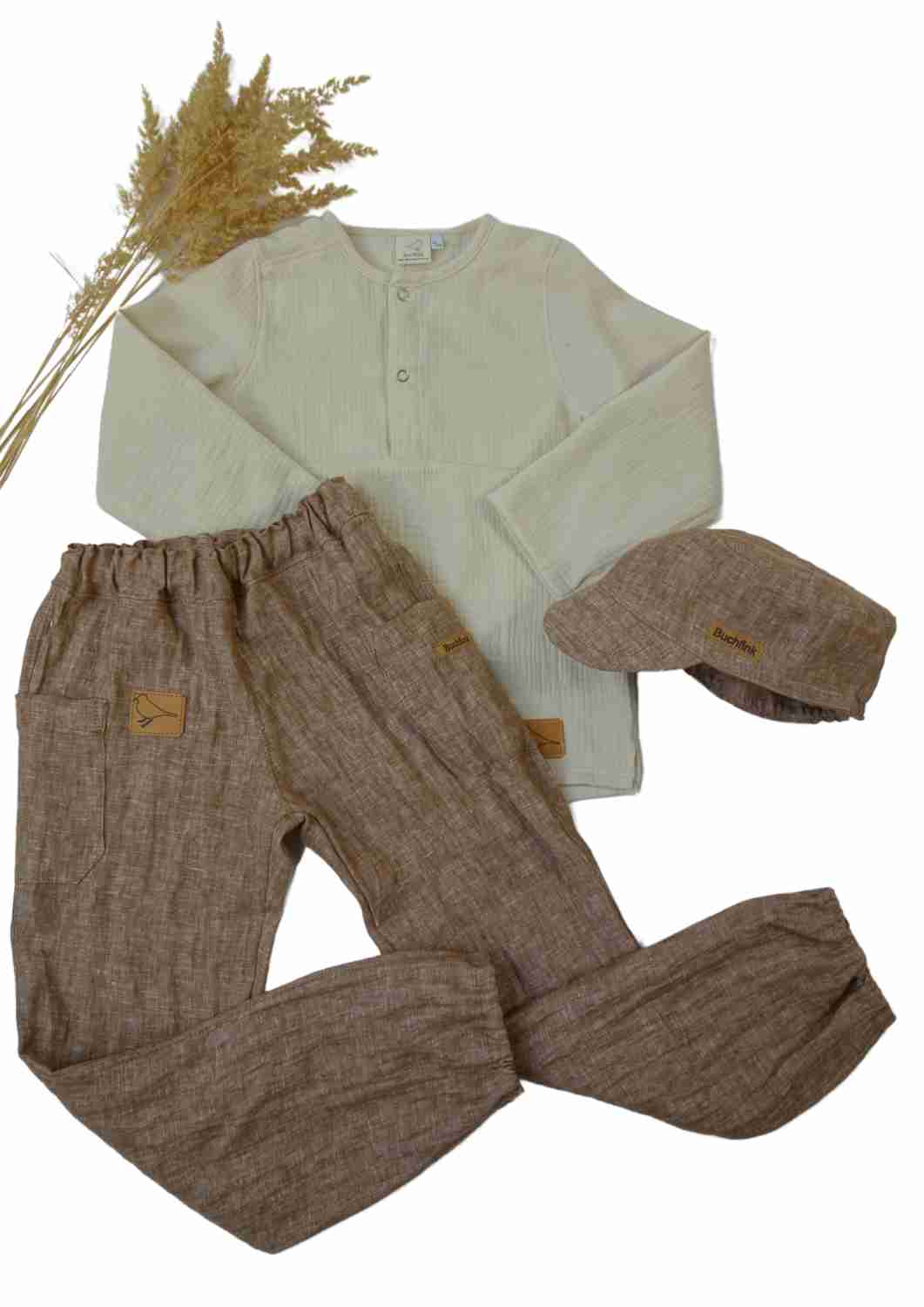 Bio Musselinhemd für Kinder "Spitzwegerich"