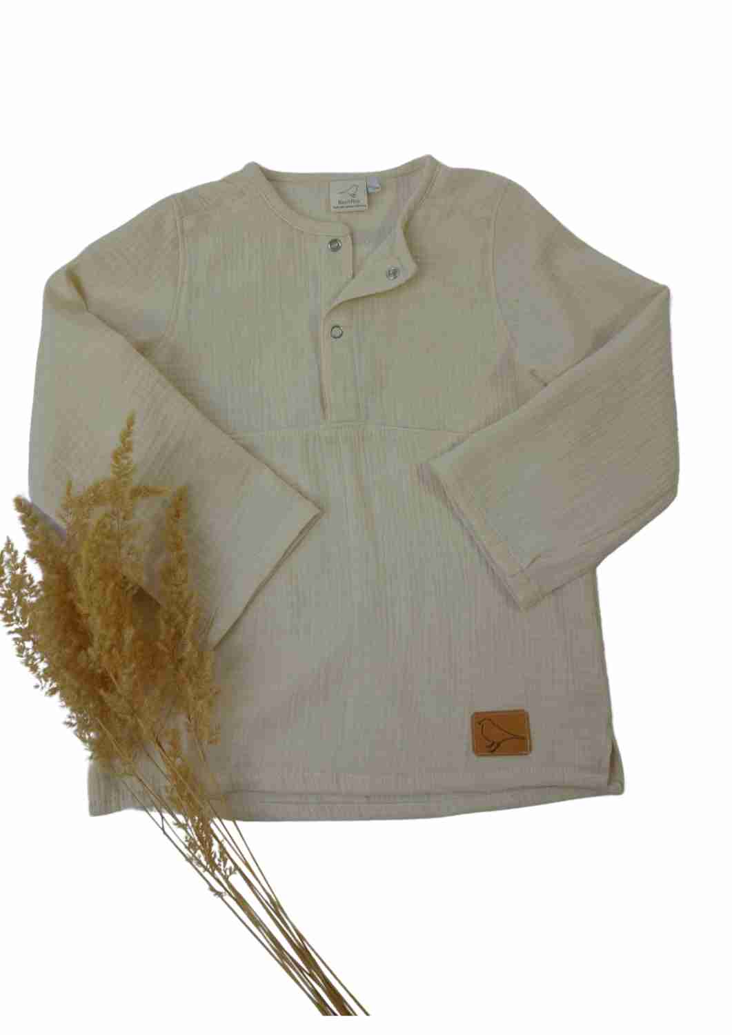 Bio Musselinhemd für Kinder "Spitzwegerich"