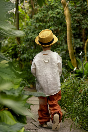 Leinenhose für Kinder, mit Taschen, "Birke"