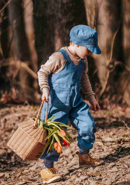 Leinenlatzhose für Kinder, mit Bündchen "Weide", Salopette