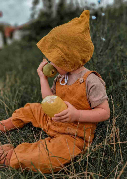 Leinenlatzhose für Kinder, mit Bündchen "Weide", Salopette