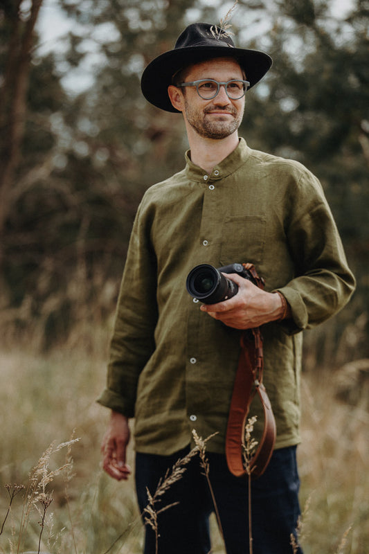 Leinenhemd für Herren "Spitzwegerich"