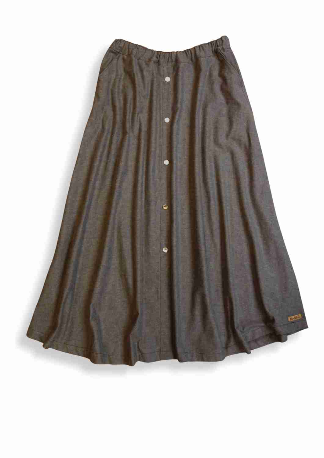 Maxirock aus Flanell für Damen "Gladiole"