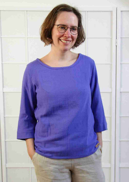 Bluse aus Musselin mit langen Ärmeln "Majoran", für Damen