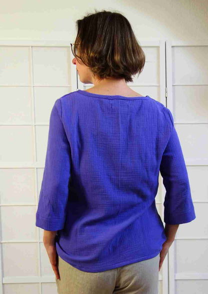 Bluse aus Musselin mit langen Ärmeln "Majoran", für Damen