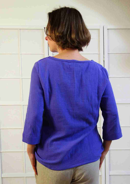 Bluse aus Musselin mit langen Ärmeln "Majoran", für Damen