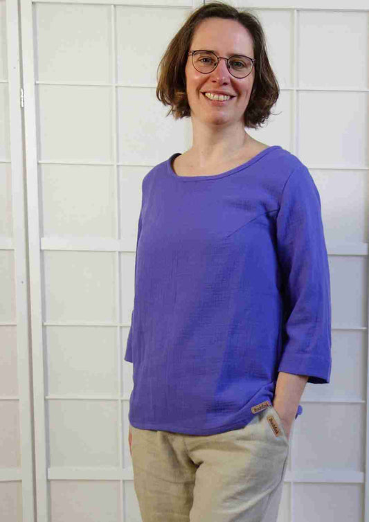 Bluse aus Musselin mit langen Ärmeln "Majoran", für Damen