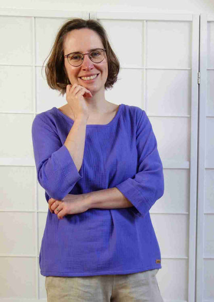 Bluse aus Musselin mit langen Ärmeln "Majoran", für Damen