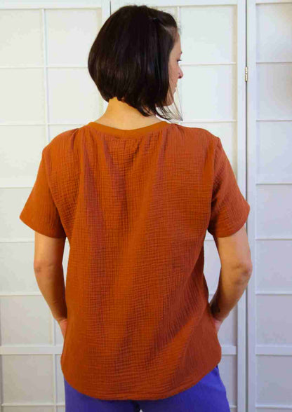 Oversize T-Shirt für Damen aus Musselin "Ehrenpreis"