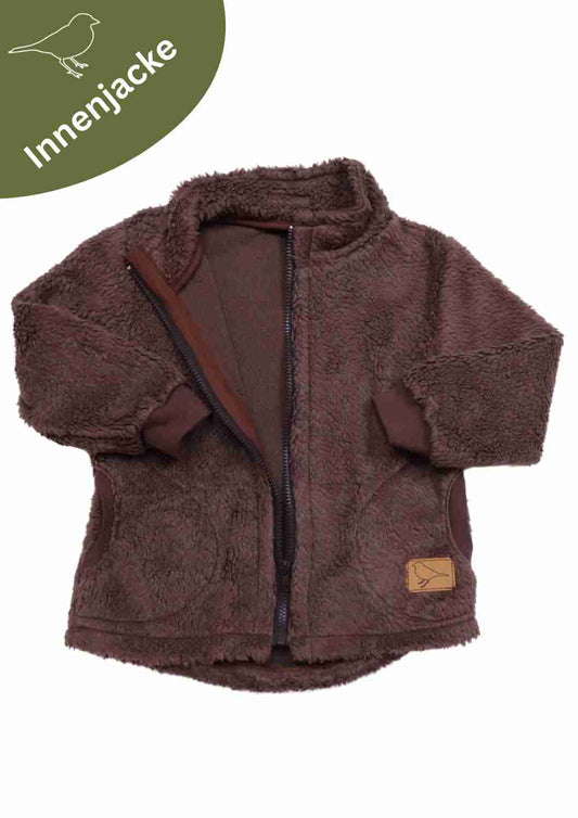 Teddyjacke, braun - Zip-In-Innenjacke