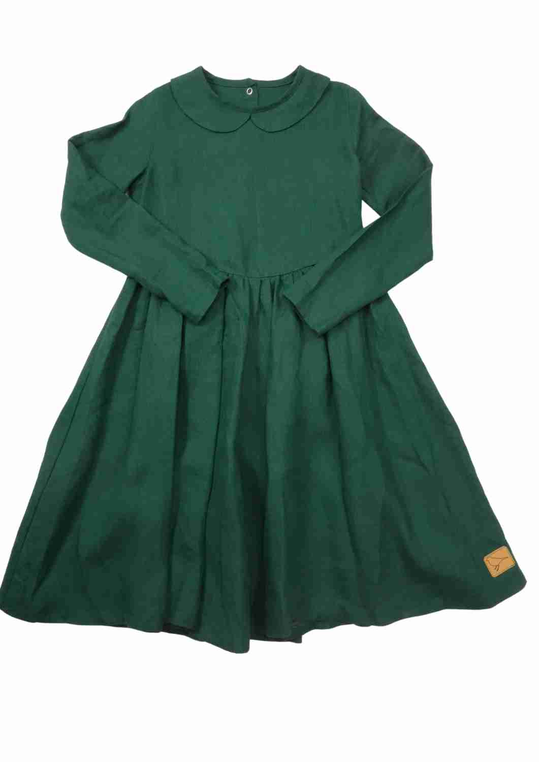 Leinenkleid für Mädchen mit Peter Pan Kragen "Kornblume", langarm